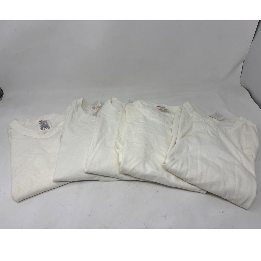 Hanes Vintage 90s Kids White Cotton Crewneck T-Shirt Bundle 5pc Size M 10-12